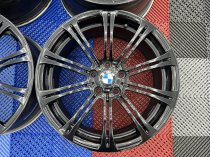USED 19 INCH GENUINE BMW STYLE 220M E92 M3 FORGED ALLOY WHEELS, WIDE REAR, VGC IN GLOSS BLACK 5x120