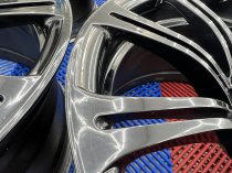 USED 19 INCH GENUINE BMW STYLE 220M E92 M3 FORGED ALLOY WHEELS, WIDE REAR, VGC IN GLOSS BLACK 5x120