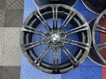USED 19 INCH GENUINE BMW STYLE 220M E92 M3 FORGED ALLOY WHEELS, WIDE REAR, VGC IN GLOSS BLACK 5x120