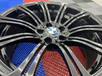 USED 19 INCH GENUINE BMW STYLE 220M E92 M3 FORGED ALLOY WHEELS, WIDE REAR, VGC IN GLOSS BLACK 5x120
