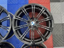 USED 19 INCH GENUINE BMW STYLE 220M E92 M3 FORGED ALLOY WHEELS, WIDE REAR, VGC IN GLOSS BLACK 5x120