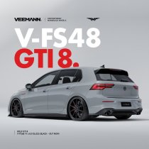 NEW 18 INCH VEEMANN V-FS48 ALLOY WHEELS IN GLOSS BLACK WITH DEEPER CONCAVE 9" REAR OPTION 5x112