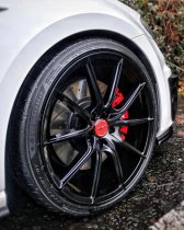 NEW 18 INCH VEEMANN V-FS48 ALLOY WHEELS IN GLOSS BLACK WITH DEEPER CONCAVE 9" REAR OPTION 5x112