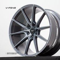 NEW 18 INCH VEEMANN V-FS48 ALLOY WHEELS IN GRAPHITE SMOKE MACHINED WITH DEEPER CONCAVE 9" REAR OPTION 5x112