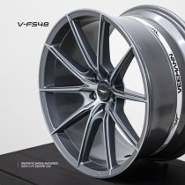 NEW 18 INCH VEEMANN V-FS48 ALLOY WHEELS IN GRAPHITE SMOKE MACHINED WITH DEEPER CONCAVE 9" REAR OPTION 5x112