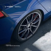 NEW 18 INCH VEEMANN V-FS52 ALLOY WHEELS IN GRAPHITE SMOKE MACHINED WITH DEEPER CONCAVE 9" REAR OPTION 5x112