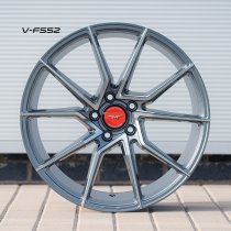NEW 18 INCH VEEMANN V-FS52 ALLOY WHEELS IN GRAPHITE SMOKE MACHINED WITH DEEPER CONCAVE 9" REAR OPTION 5x112