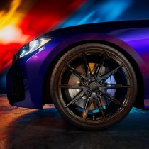 NEW 19 INCH C9 CHRONOS ALLOY WHEELS IN GLOSS BLACK WITH DEEPER CONCAVE 9.5" REAR OPTION 5x112