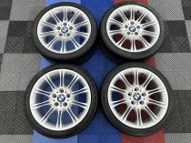 USED 18 INCH GENUINE BMW STYLE 135 E46 MV2 SPORT ALLOY WHEELS, VGC INC TYRES 5x120