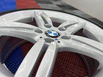 USED 18 INCH GENUINE BMW STYLE 208 1 SERIES M SPORT ALLOY WHEELS,WIDE REARS, FULLY REFURBED INC GOOD TYRES 5x120