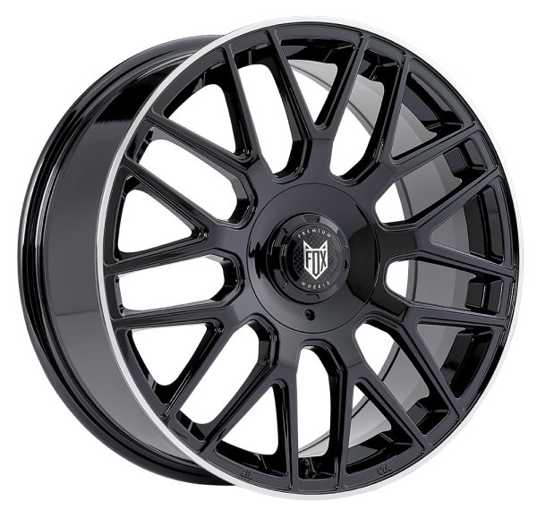 NEW 19 INCH FOX VR3 ALLOY WHEELS IN GLOSS BLACK WITH POLISHED LIP AND DEEPER 9" REAR OPTION 5x120/112
