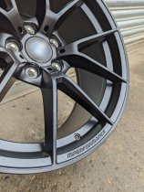 New 19 Inch CS Style Alloy Wheels in Satin Black, Engraved, with Wider 9.5" Rears, 5x112