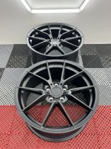 New 19 Inch CS Style Alloy Wheels in Satin Black, Engraved, with Wider 9.5" Rears, 5x112