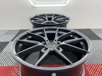 New 19 Inch CS Style Alloy Wheels in Satin Black, Engraved, with Wider 9.5" Rears, 5x112