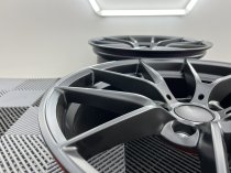 New 19 Inch CS Style Alloy Wheels in Satin Black, Engraved, with Wider 9.5" Rears, 5x112