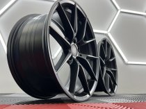 New 19 Inch CS Style Alloy Wheels in Satin Black, Engraved, with Wider 9.5" Rears, 5x112