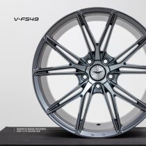 NEW 19 INCH VEEMANN V-FS49 ALLOY WHEELS IN GRAPHITE SMOKE MACHINED WITH DEEPER CONCAVE 9.5" REAR OPTION 5x112