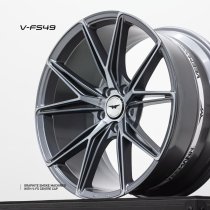 NEW 19 INCH VEEMANN V-FS49 ALLOY WHEELS IN GRAPHITE SMOKE MACHINED WITH DEEPER CONCAVE 9.5" REAR OPTION 5x112
