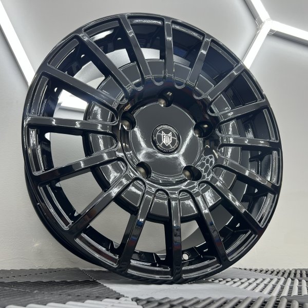 NEW 18 INCH FOX RZO ALLOY WHEELS IN GLOSS BLACK LOAD RATED 1000KG FORD TRANSIT CUSTOM 5x160