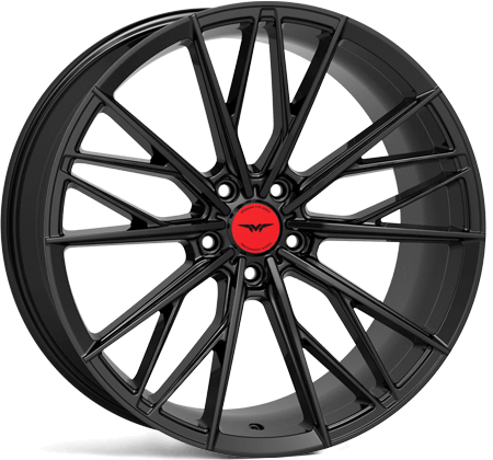 NEW 19 INCH VEEMANN V-FS60 ALLOY WHEELS IN GLOSS BLACK WITH DEEPER CONCAVE 9.5" REAR OPTION 5x112