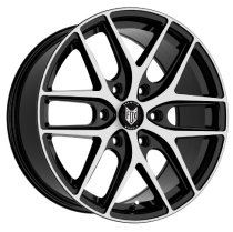 NEW 18 INCH FOX WX3 ALLOY WHEELS IN GLOSS BLACK WITH POLISHED FACE, 1000KG LOAD FORD TRANSIT CUSTOM GEN2 / VW TRANSPORTER T7 6x120