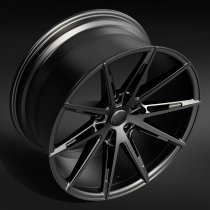 NEW 19 INCH C9 CHRONOS ALLOY WHEELS IN MATT BLACK WITH DEEPER CONCAVE 9.5" REAR OPTION 5x120