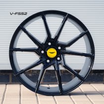 NEW 20 INCH VEEMANN V-FS52 ALLOY WHEELS IN GLOSS BLACK WITH DEEPER CONCAVE 10" REAR OPTION 5x112