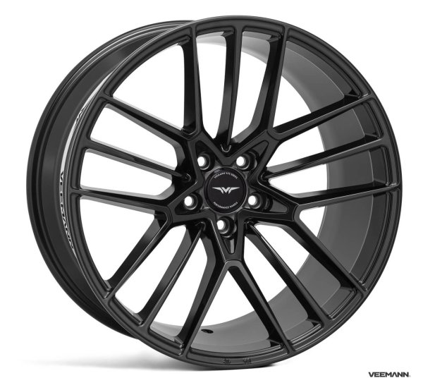 NEW 20 INCH VEEMANN V-FS53 ALLOY WHEELS IN GLOSS BLACK WITH DEEPER CONCAVE 10" REAR OPTION 5x112