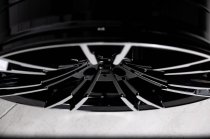 NEW 20 INCH 706 MG355 STYLE ALLOY WHEELS IN GLOSS BLACK WITH POLISHED FACE,FLOW FORMED, DEEPER CONCAVE 10.5" REARS 5x112