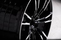 NEW 20 INCH 706 MG355 STYLE ALLOY WHEELS IN GLOSS BLACK WITH POLISHED FACE,FLOW FORMED, DEEPER CONCAVE 10.5" REARS 5x112
