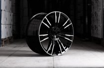 NEW 20 INCH 706 MG355 STYLE ALLOY WHEELS IN GLOSS BLACK WITH POLISHED FACE,FLOW FORMED, DEEPER CONCAVE 10.5" REARS 5x112