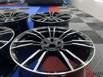 NEW 20 INCH 706 MG355 STYLE ALLOY WHEELS IN GLOSS BLACK WITH POLISHED FACE,FLOW FORMED, DEEPER CONCAVE 10.5" REARS 5x112