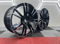NEW 20 INCH 706 MG355 STYLE ALLOY WHEELS IN GLOSS BLACK WITH POLISHED FACE,FLOW FORMED, DEEPER CONCAVE 10.5" REARS 5x112