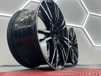 NEW 20 INCH 706 MG355 STYLE ALLOY WHEELS IN GLOSS BLACK WITH POLISHED FACE,FLOW FORMED, DEEPER CONCAVE 10.5" REARS 5x112