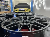 NEW 22 INCH VEEMANN V-FS51 ALLOY WHEELS IN GLOSS BLACK WITH DEEPER CONCAVE 10.5" REARS 5x120