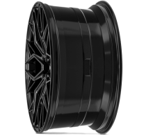 NEW 22 INCH VEEMANN V-FS51 ALLOY WHEELS IN GLOSS BLACK WITH DEEPER CONCAVE 10.5" REARS 5x120