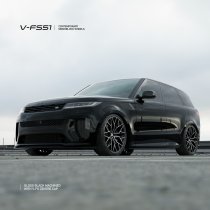 NEW 22 INCH VEEMANN V-FS51 ALLOY WHEELS IN GLOSS BLACK MACHINED WITH DEEPER CONCAVE 10.5" REARS 5x120