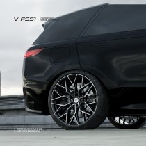 NEW 22 INCH VEEMANN V-FS51 ALLOY WHEELS IN GLOSS BLACK MACHINED WITH DEEPER CONCAVE 10.5" REARS 5x120