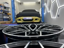 NEW 22 INCH VEEMANN V-FS51 ALLOY WHEELS IN GLOSS BLACK MACHINED WITH DEEPER CONCAVE 10.5" REARS 5x120