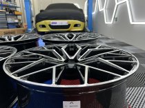 NEW 22 INCH VEEMANN V-FS51 ALLOY WHEELS IN GLOSS BLACK MACHINED WITH DEEPER CONCAVE 10.5" REARS 5x120