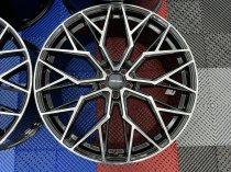 NEW 22 INCH VEEMANN V-FS51 ALLOY WHEELS IN GLOSS BLACK MACHINED WITH DEEPER CONCAVE 10.5" REARS 5x120