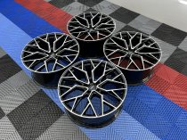 NEW 22 INCH VEEMANN V-FS51 ALLOY WHEELS IN GLOSS BLACK MACHINED WITH DEEPER CONCAVE 10.5" REARS 5x120
