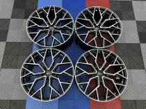 NEW 22 INCH VEEMANN V-FS51 ALLOY WHEELS IN GLOSS BLACK MACHINED WITH DEEPER CONCAVE 10.5" REARS 5x120