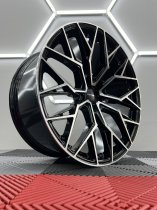 NEW 22 INCH VEEMANN V-FS51 ALLOY WHEELS IN GLOSS BLACK MACHINED WITH DEEPER CONCAVE 10.5" REARS 5x120