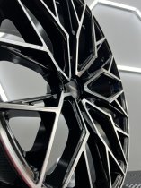 NEW 22 INCH VEEMANN V-FS51 ALLOY WHEELS IN GLOSS BLACK MACHINED WITH DEEPER CONCAVE 10.5" REARS 5x120