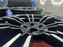 NEW 20 INCH 706 MG355 STYLE ALLOY WHEELS IN GLOSS BLACK WITH POLISHDED FACE,FLOW FORMED, DEEPER CONCAVE 10.5" REARS 5x120