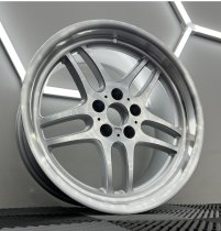 New 19 Inch M Parallel Style Alloy Wheels In Silver With Polished Face And Dish With Very Deep 10″ Rears 5x120