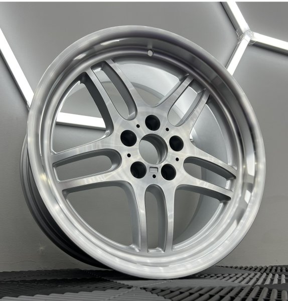 New 19 Inch M Parallel Style Alloy Wheels In Silver With Polished Face And Dish With Very Deep 10" Rears 5x120