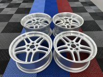 New 19 Inch M Parallel Style Alloy Wheels In Silver With Polished Face And Dish With Very Deep 10" Rears 5x120