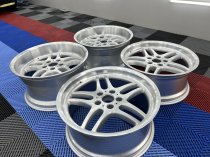 New 19 Inch M Parallel Style Alloy Wheels In Silver With Polished Face And Dish With Very Deep 10" Rears 5x120